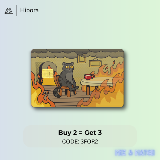 Burning House Cat Meme Credit Card Skin