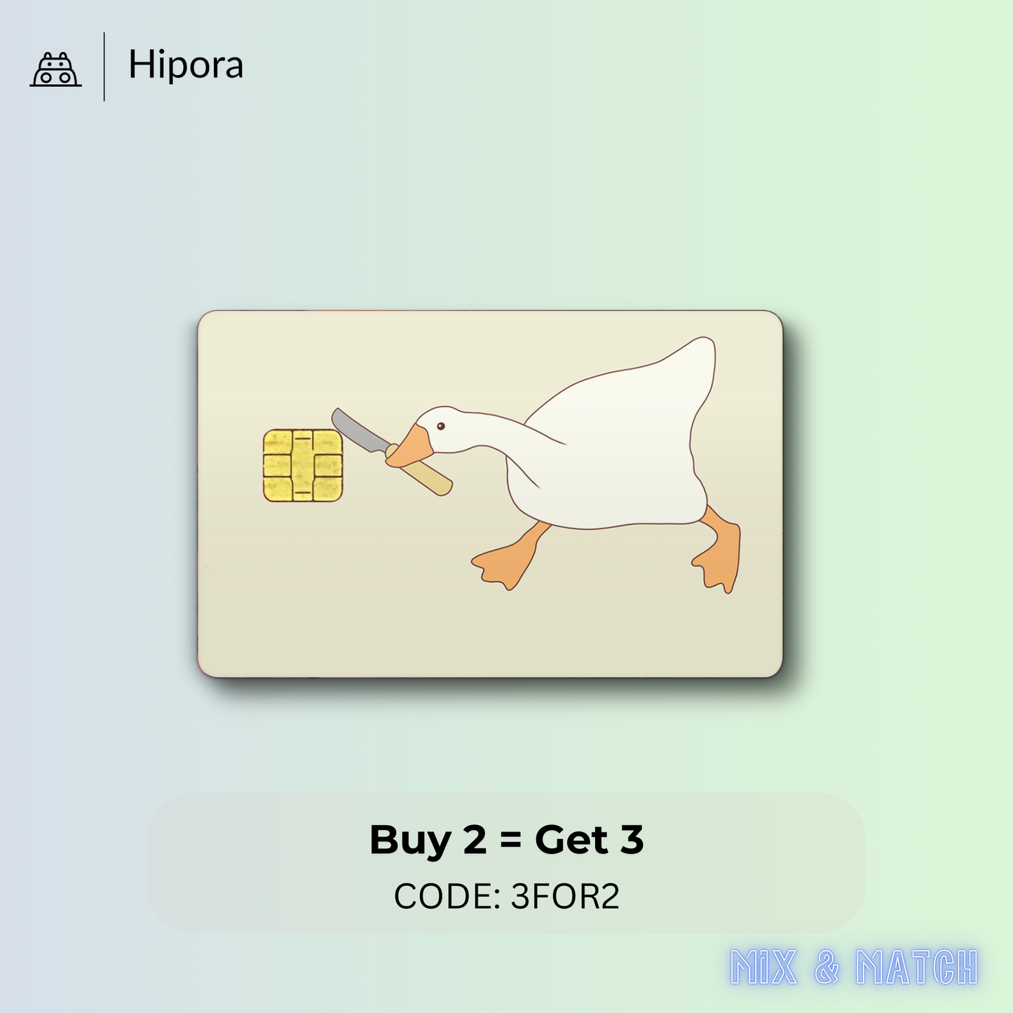 Goose With a Knife Meme Credit Card Skin