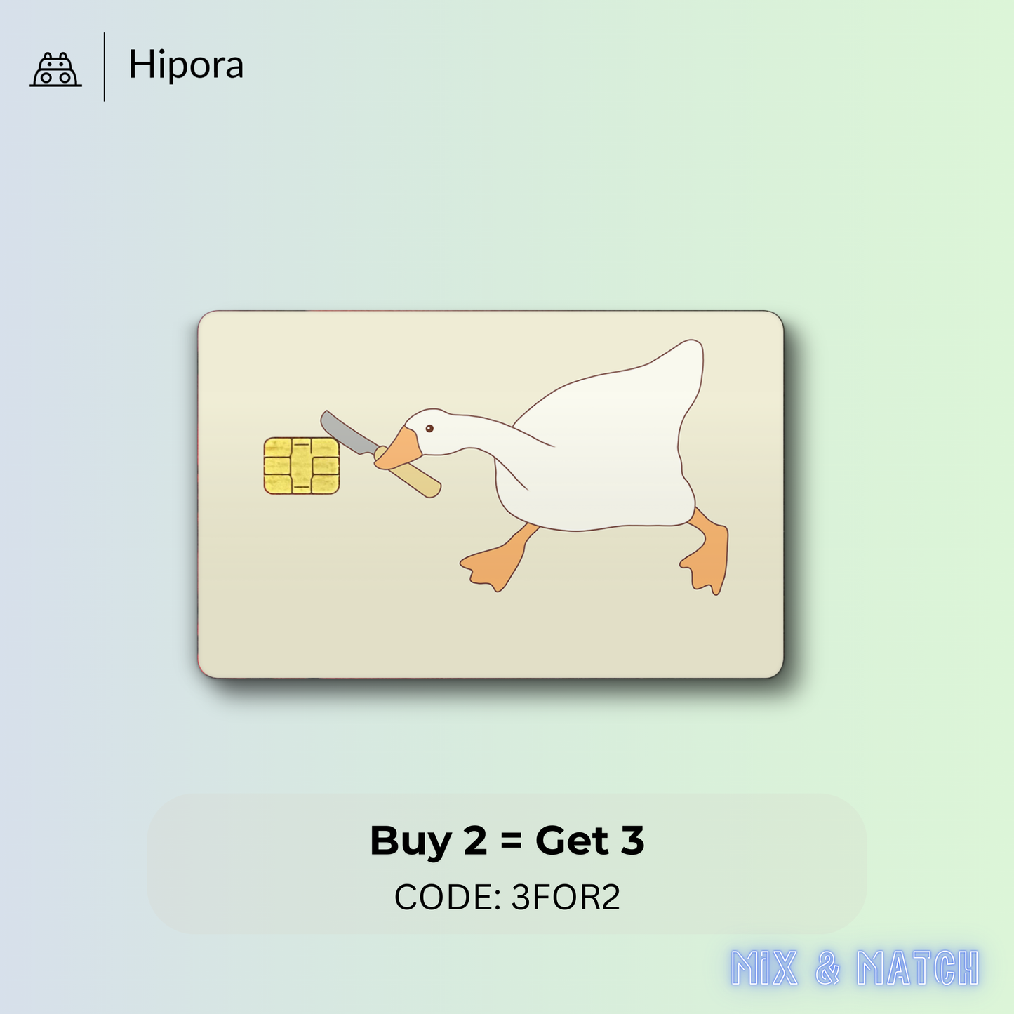 Goose With a Knife Meme Credit Card Skin