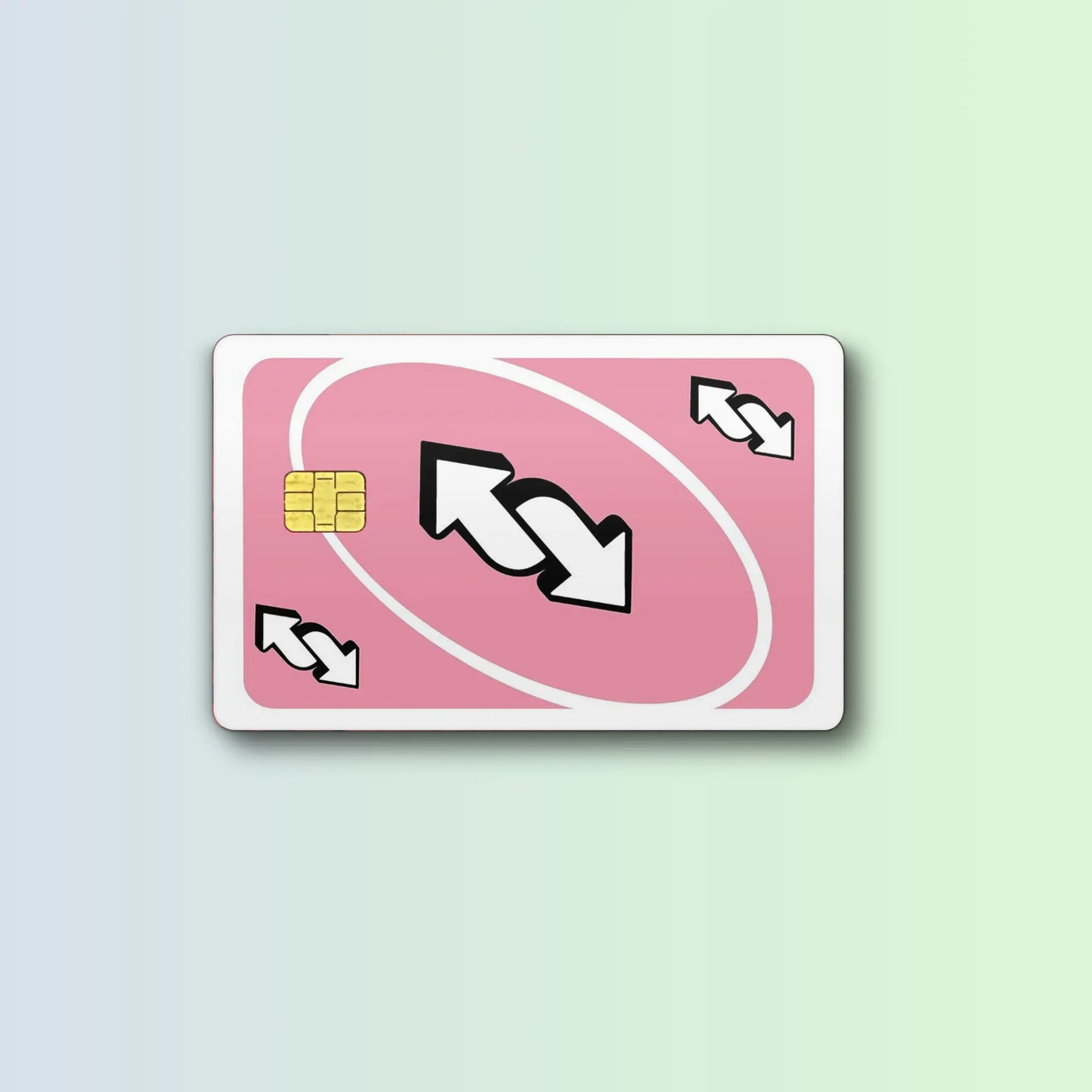 Uno Card Game Reverse Pastel Pink Credit Card Skin